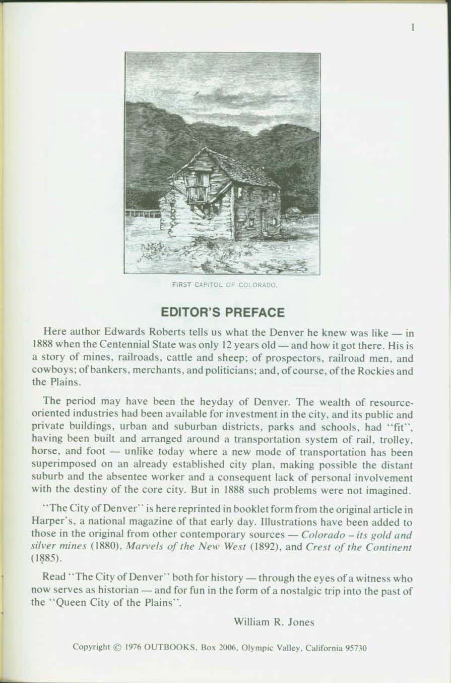 The City of Denver, 1888: an early history of "The Queen City of the Plains". vist0006a